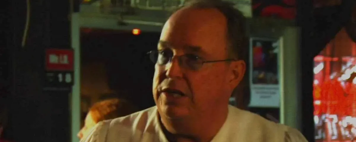 Actor Steve Bowder performing a scene at the Chrome Lounge in Omaha for the movie Apparition.