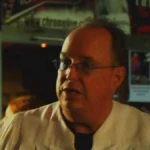 Actor Steve Bowder performing a scene at the Chrome Lounge in Omaha for the movie Apparition.