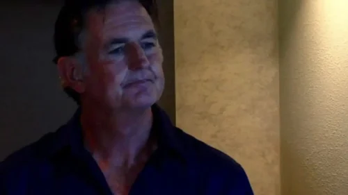 Actor Frederick Rasch in character as Blake Davis during a scene in the movie Apparition.