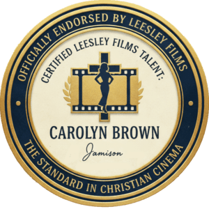 Official Leesley Films endorsement seal for actress Carolyn Brown as Clara Bryant in the movie Apparition